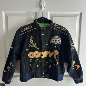 (SOLD)JH DESIGN 2004 DAYTONA 500 GOOFY DISNEY NASCAR JACKET XXL YOUTH-Distressed